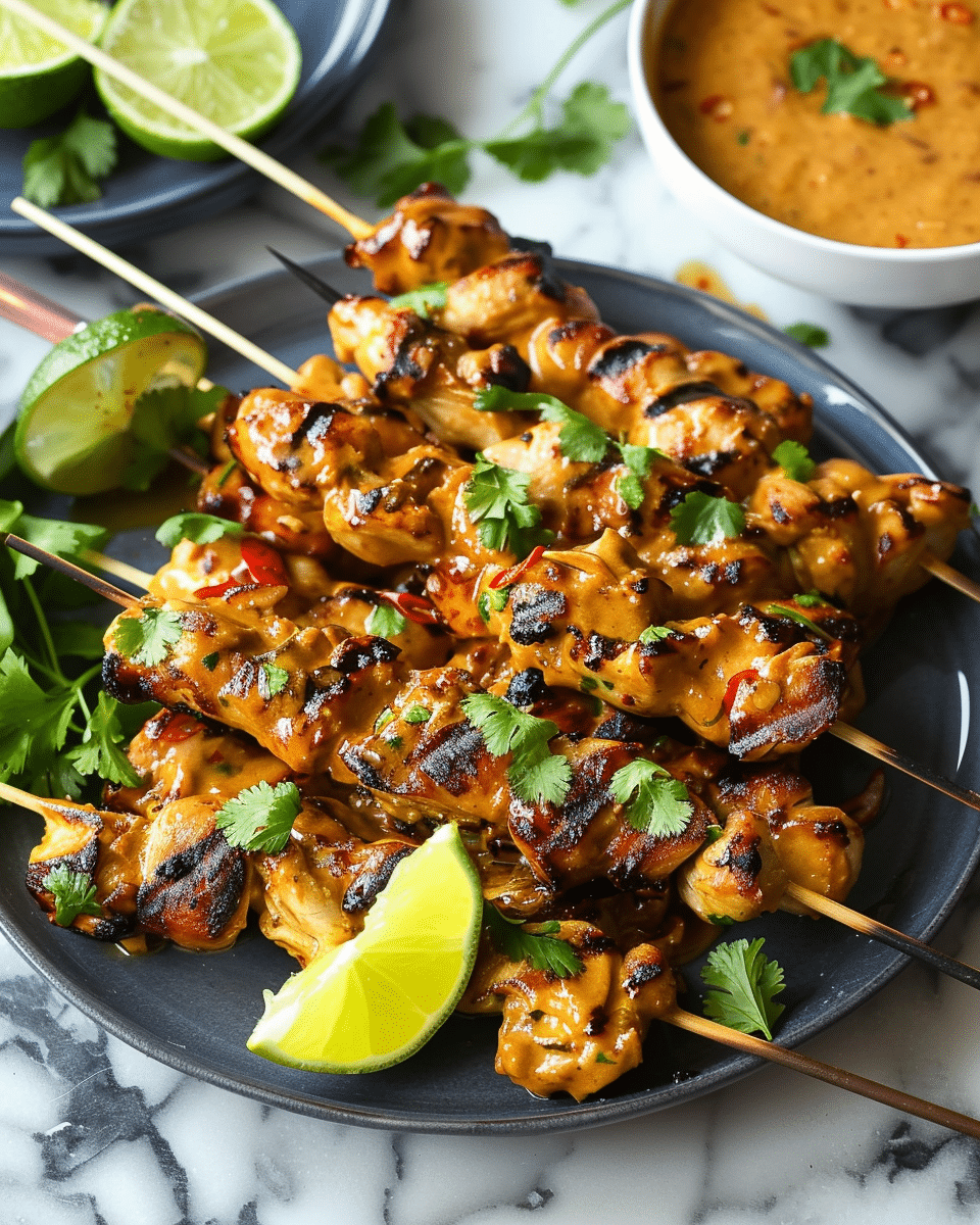 Chicken Satay with Peanut Sauce: A Flavorful, Grilled Delight