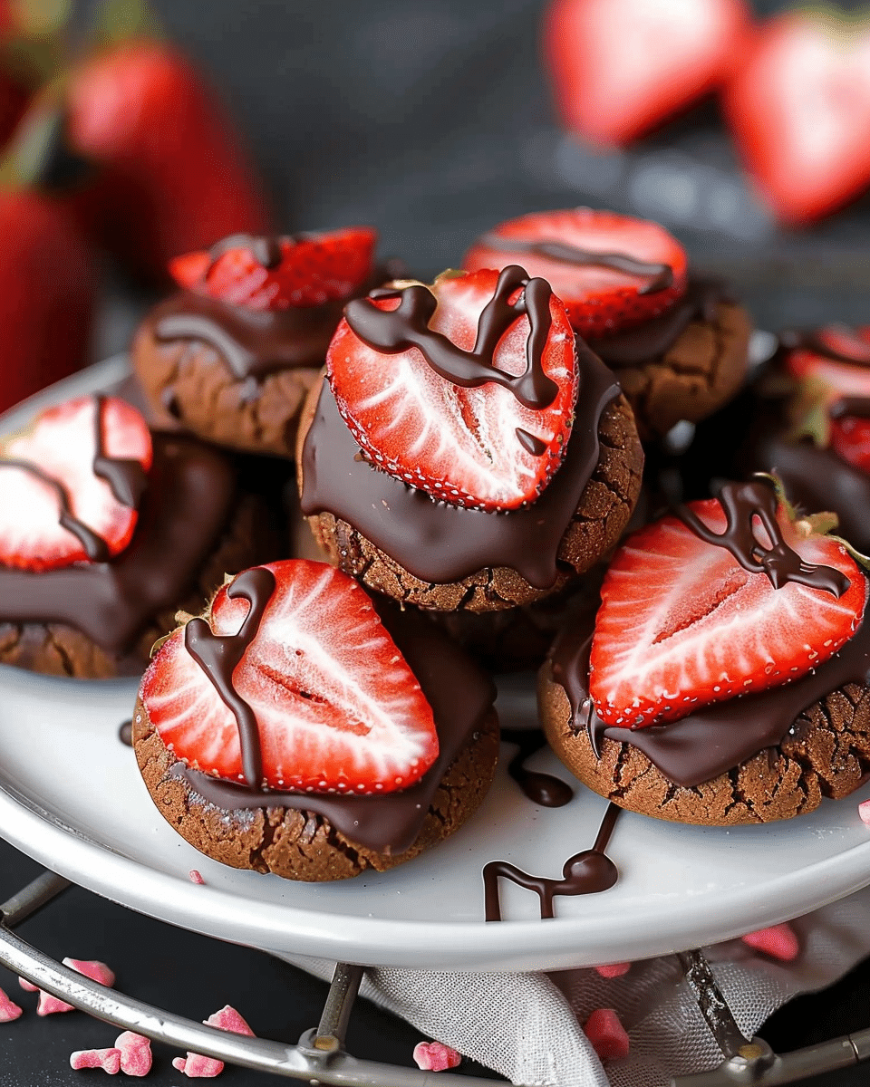 Chocolate Dipped Strawberry Cookies