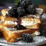 Cream Cheese Stuffed French Toast with Blackberry Compote