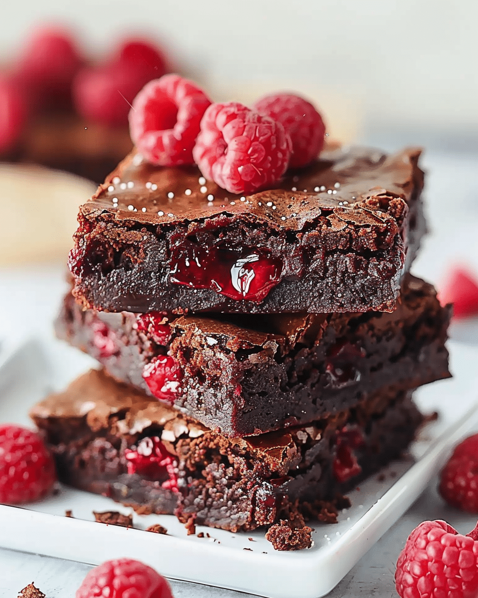 Decadent Raspberry Truffle Brownies
