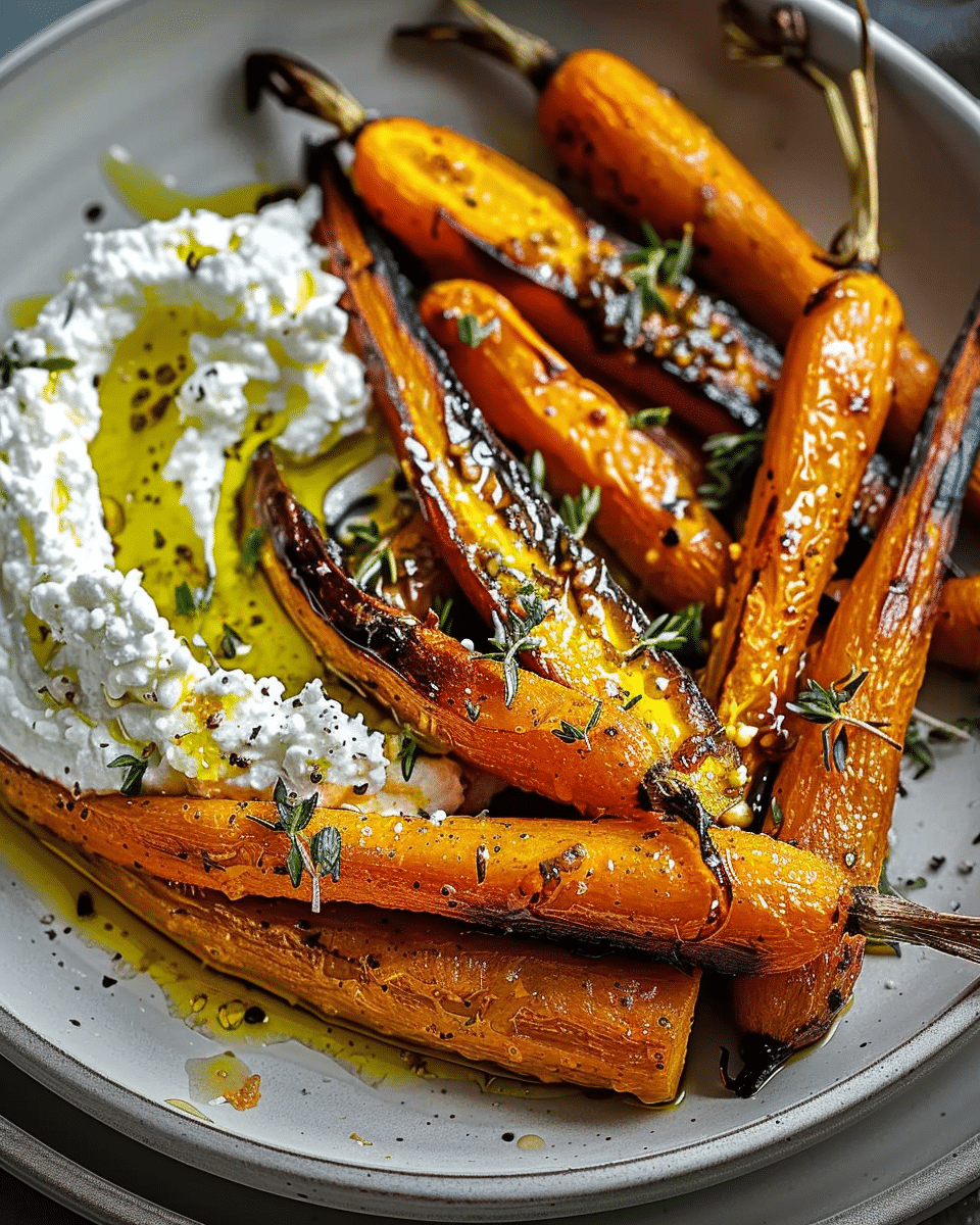 Delicious Roasted Carrots with Whipped Ricotta and Spicy Honey