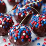 Patriotic Chocolate-Dipped Cherry Bombs