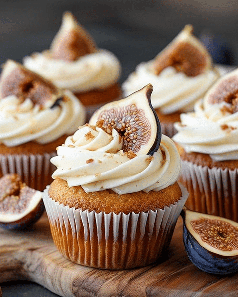 Fig Cupcakes with Honey Cream Cheese Frosting