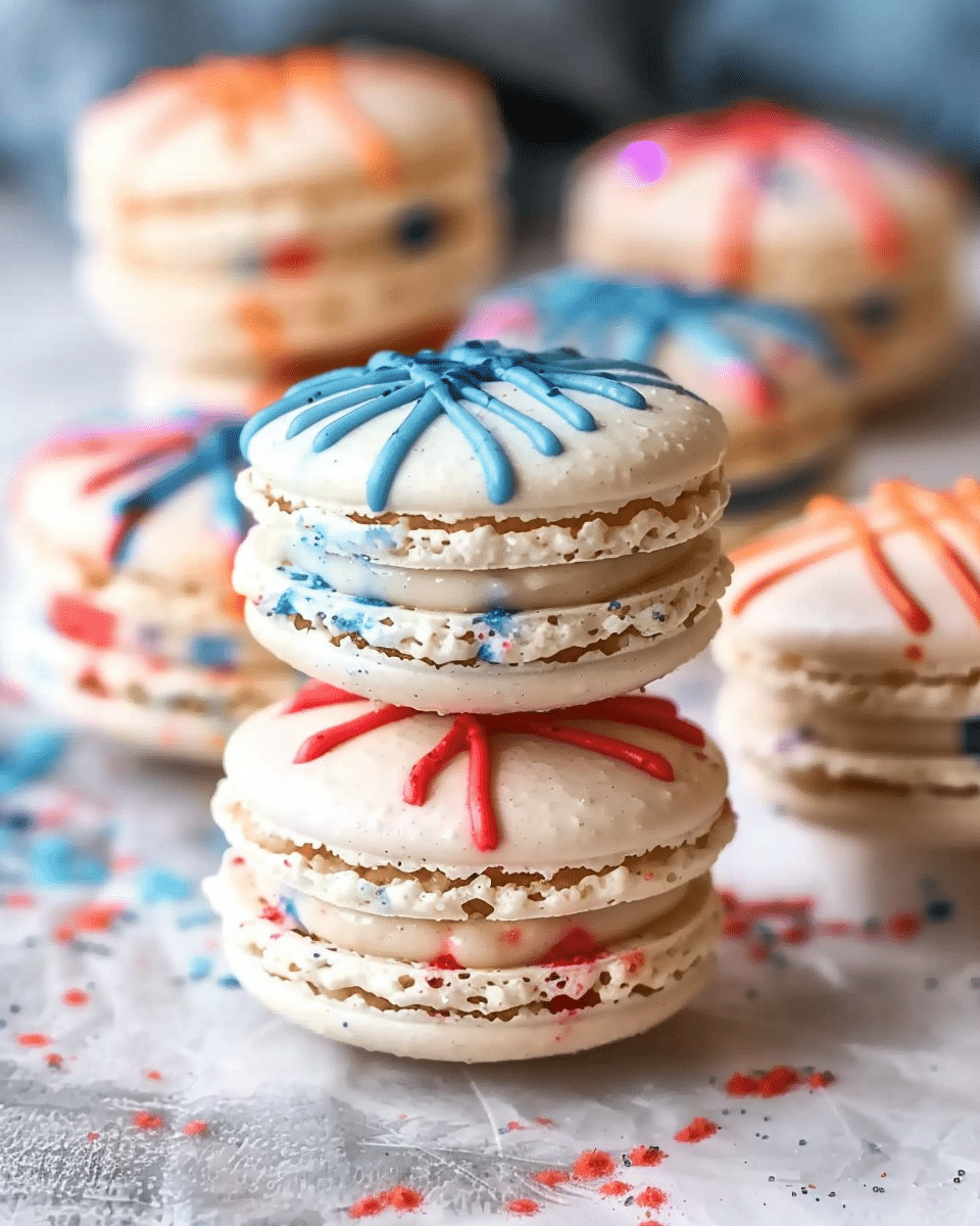 Firework Painted Macarons