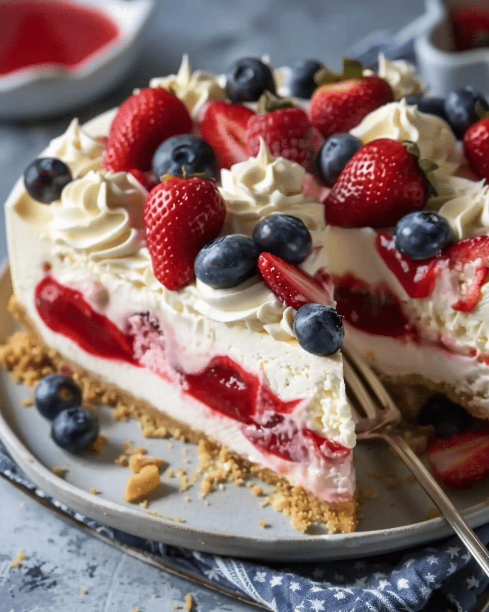 Frozen American Flag Cheesecake