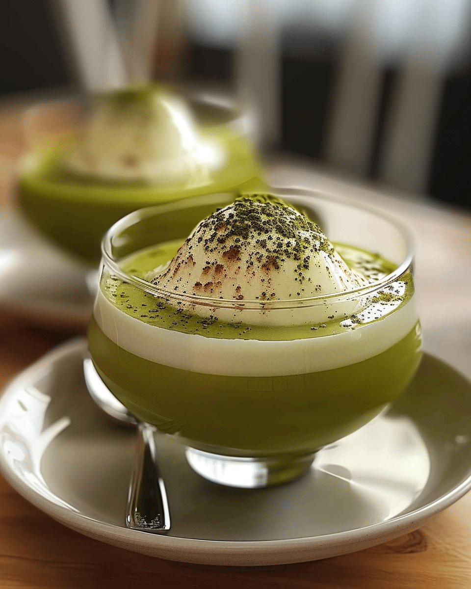 Matcha White Chocolate Panna Cotta