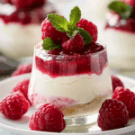 No Bake Cheesecake Mousse With Raspberry Sauce