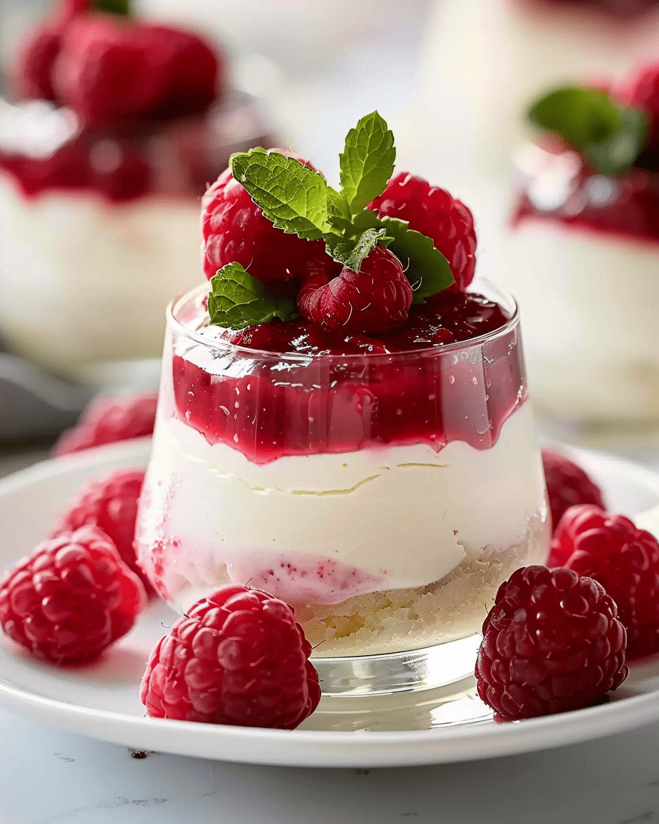 No Bake Cheesecake Mousse With Raspberry Sauce
