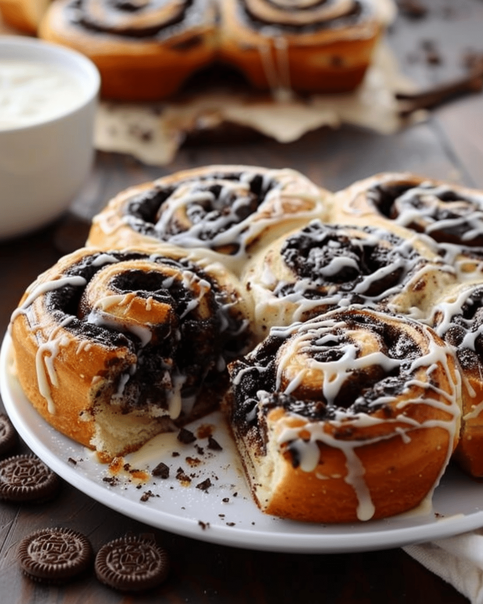 Oreo-Stuffed Cinnamon Rolls