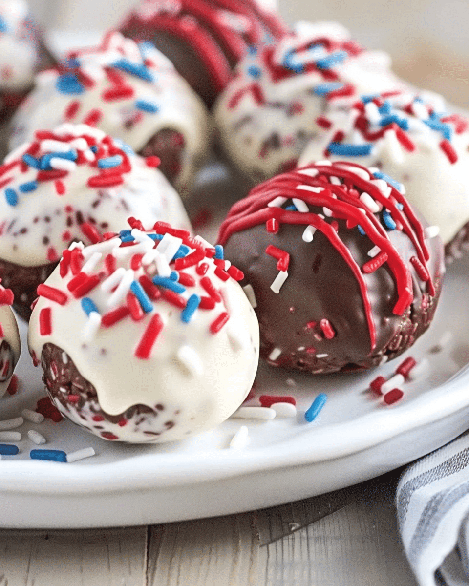 Patriotic Chocolate No-Bake Balls Recipe