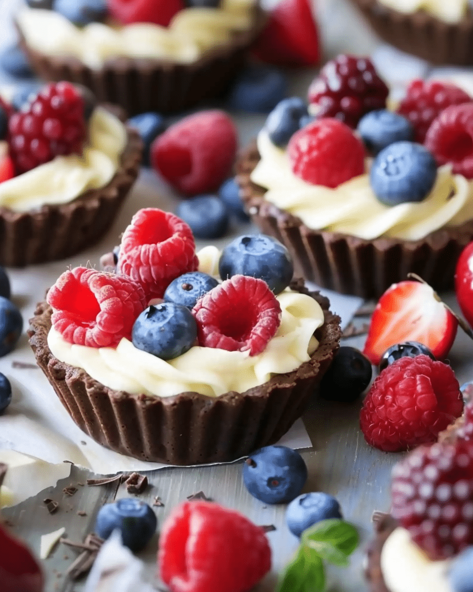 Patriotic Chocolate Tartlets Recipe
