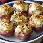 Red, White, and Blue Deviled Potatoes