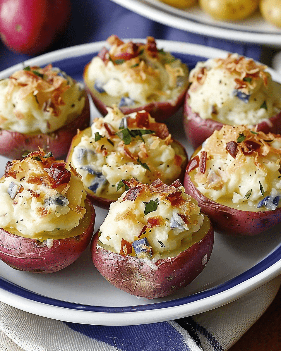 Red, White, and Blue Deviled Potatoes