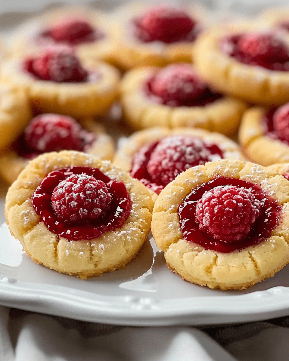 Raspberry Cheesecake Thumbprint Cookies