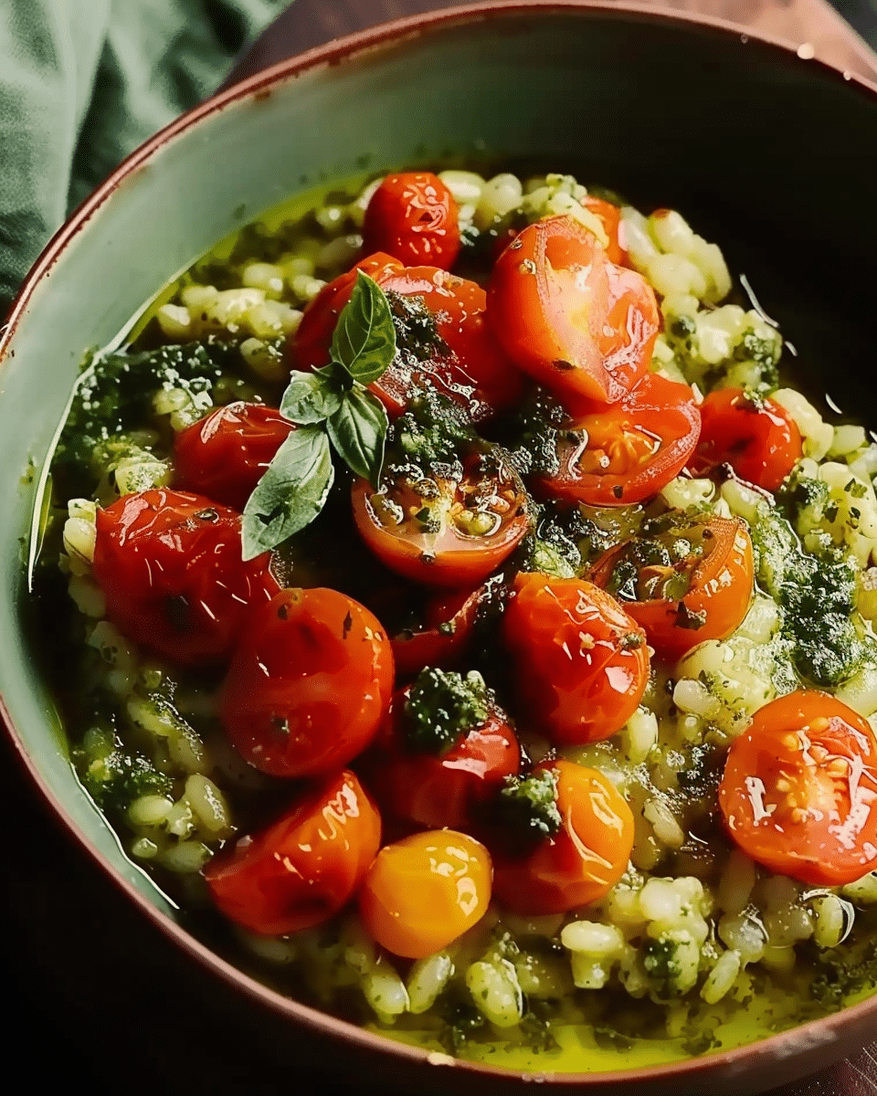 Roast Cherry Tomato and Thyme Risotto with Basil Pesto: An Incredible Ultimate Recipe