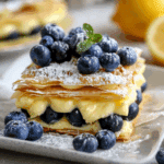 Lemon Curd Mille-Feuille with Blueberries: A Bright and Flaky Dessert