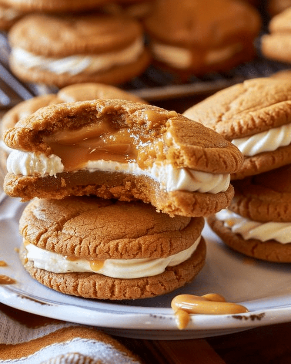 Apple Cider Whoopie Pie Cookies with Caramel Filling