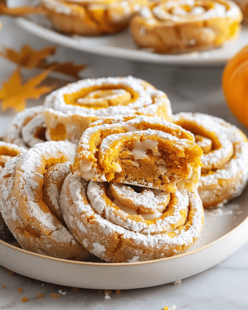 Chewy Crumbl Pumpkin Roll Cookies