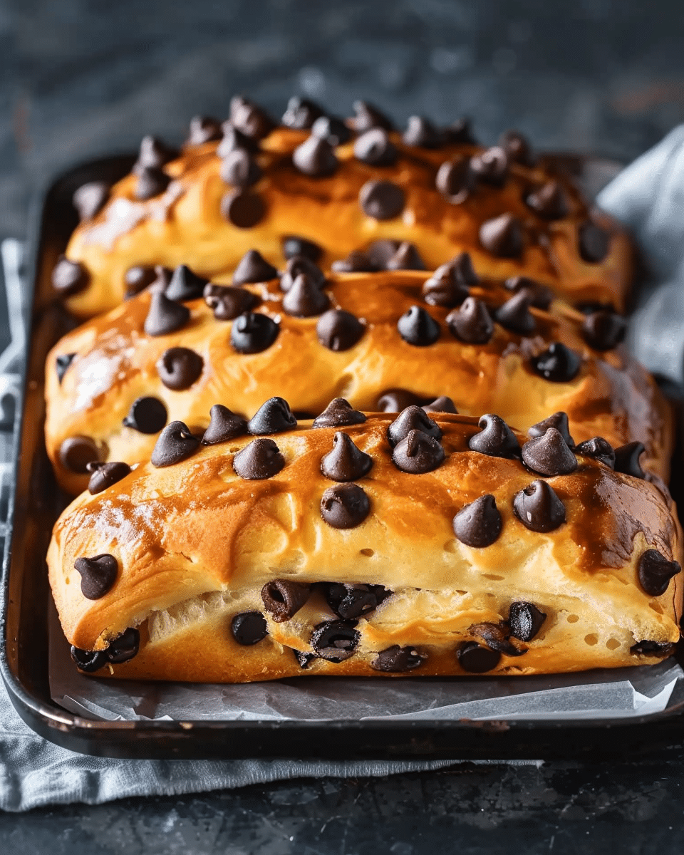 Chocolate Chip Vanilla Custard Brioches