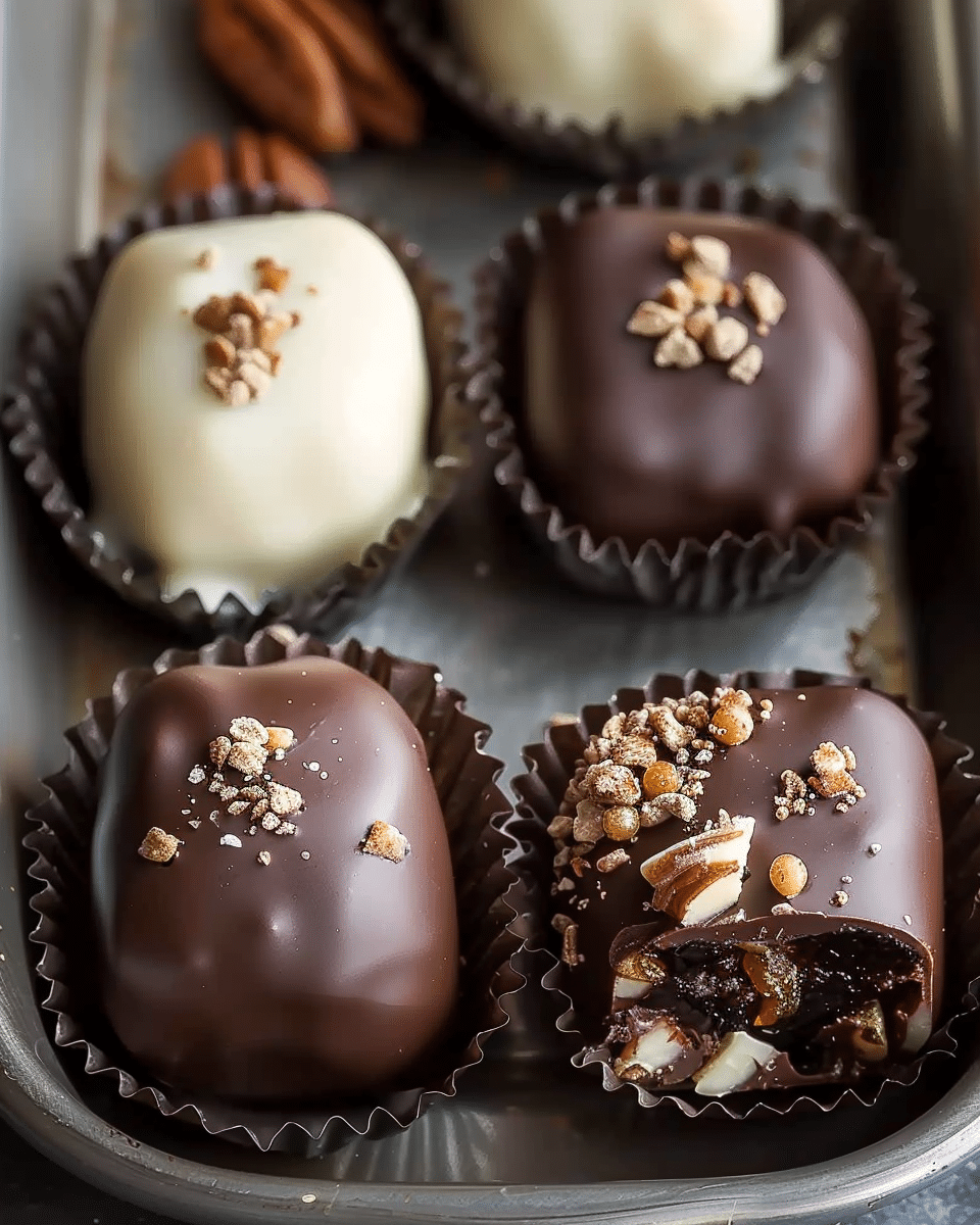 Chocolate Covered Stuffed Dates