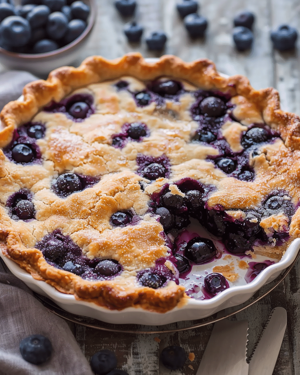 Crustless Blueberry Pie