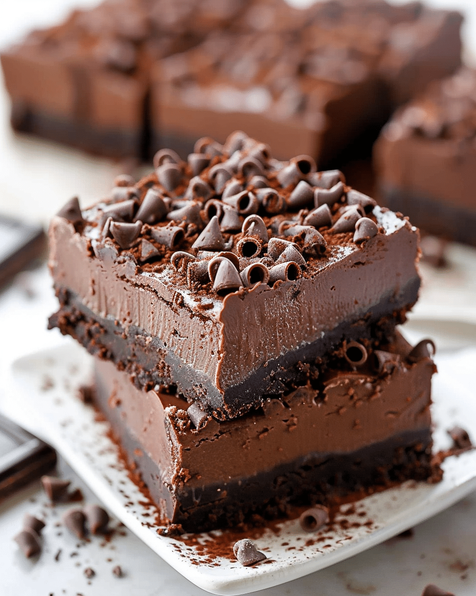 Death-By-Chocolate No Bake Cheesecake Bars