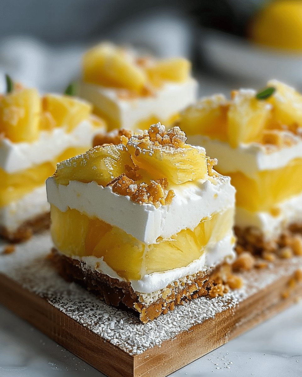 Frozen Pineapple Vanilla Cream Slices