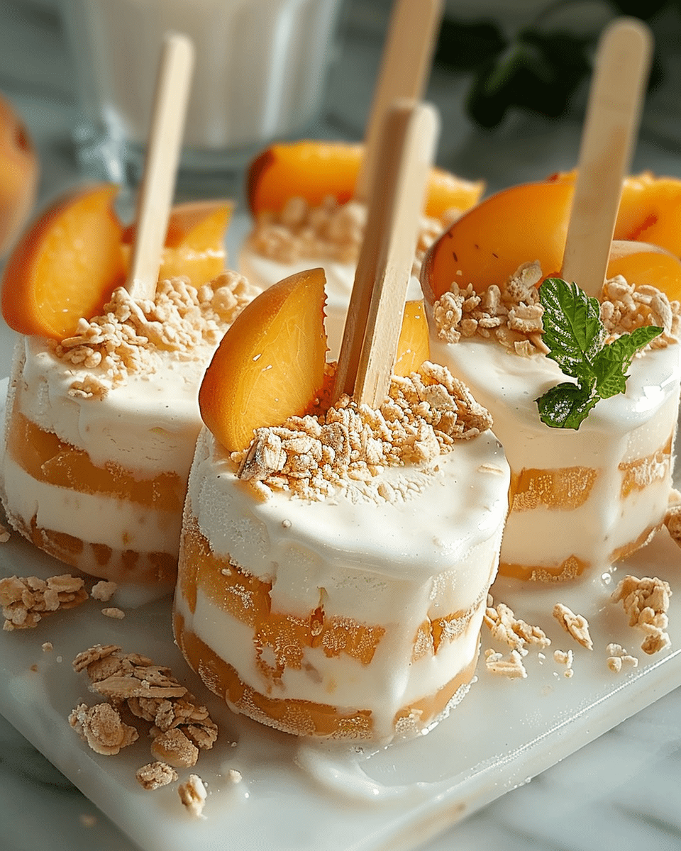 Frozen Yogurt Peach Ring Pops