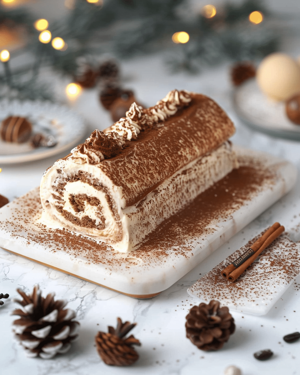 Gourmet Tiramisu Yule Log Cake