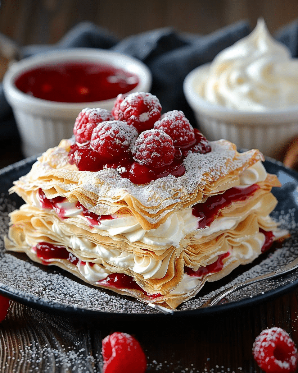 Homemade Flakies with Raspberry Compote & Vanilla Cream