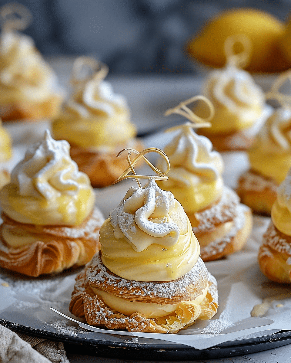 Light Choux Pastries Filled with Lemon Cream: A Refreshing Citrus Delight