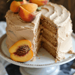 Peach Cake with Brown Sugar Frosting