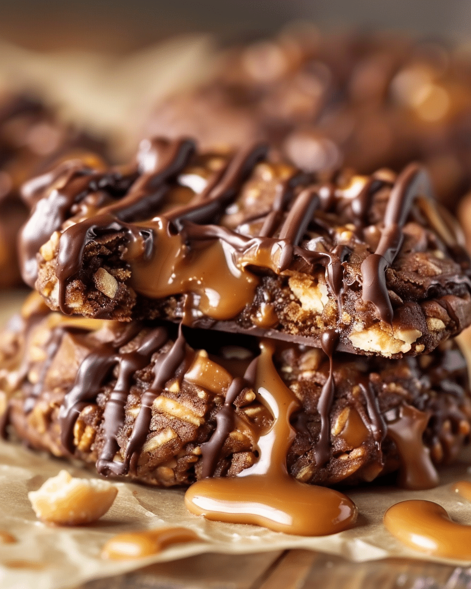 Peanut Butter Chocolate Caramel Cookies