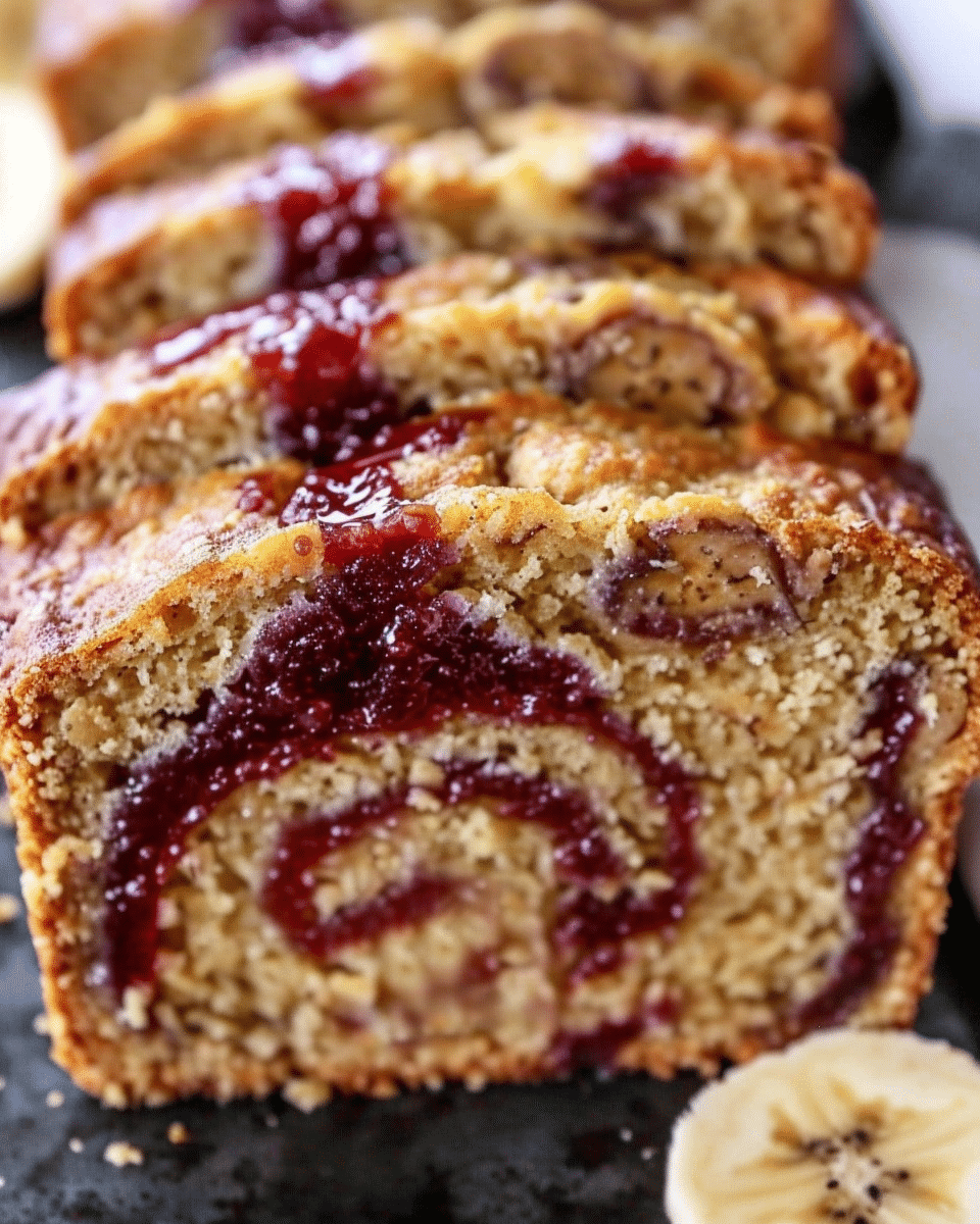 Peanut Butter & Jelly Banana Bread Recipe