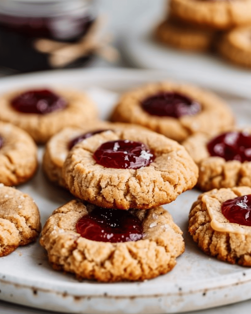 Peanut Butter and Jelly Thumbprint Cookies