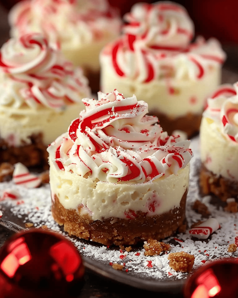 Peppermint Crunch Mini Cheesecakes