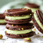 Pistachio Chocolate Sandwich Cookies