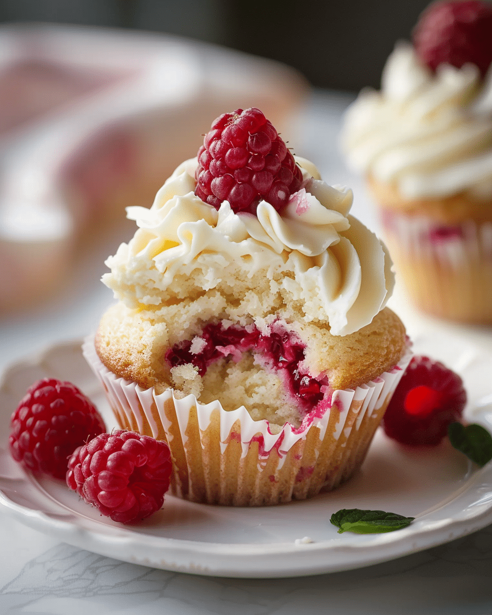 Raspberry White Chocolate Cupcakes