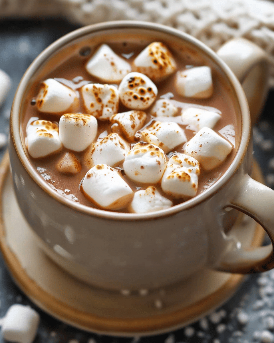 The Coziest Hot Chocolate with Toasted Marshmallows