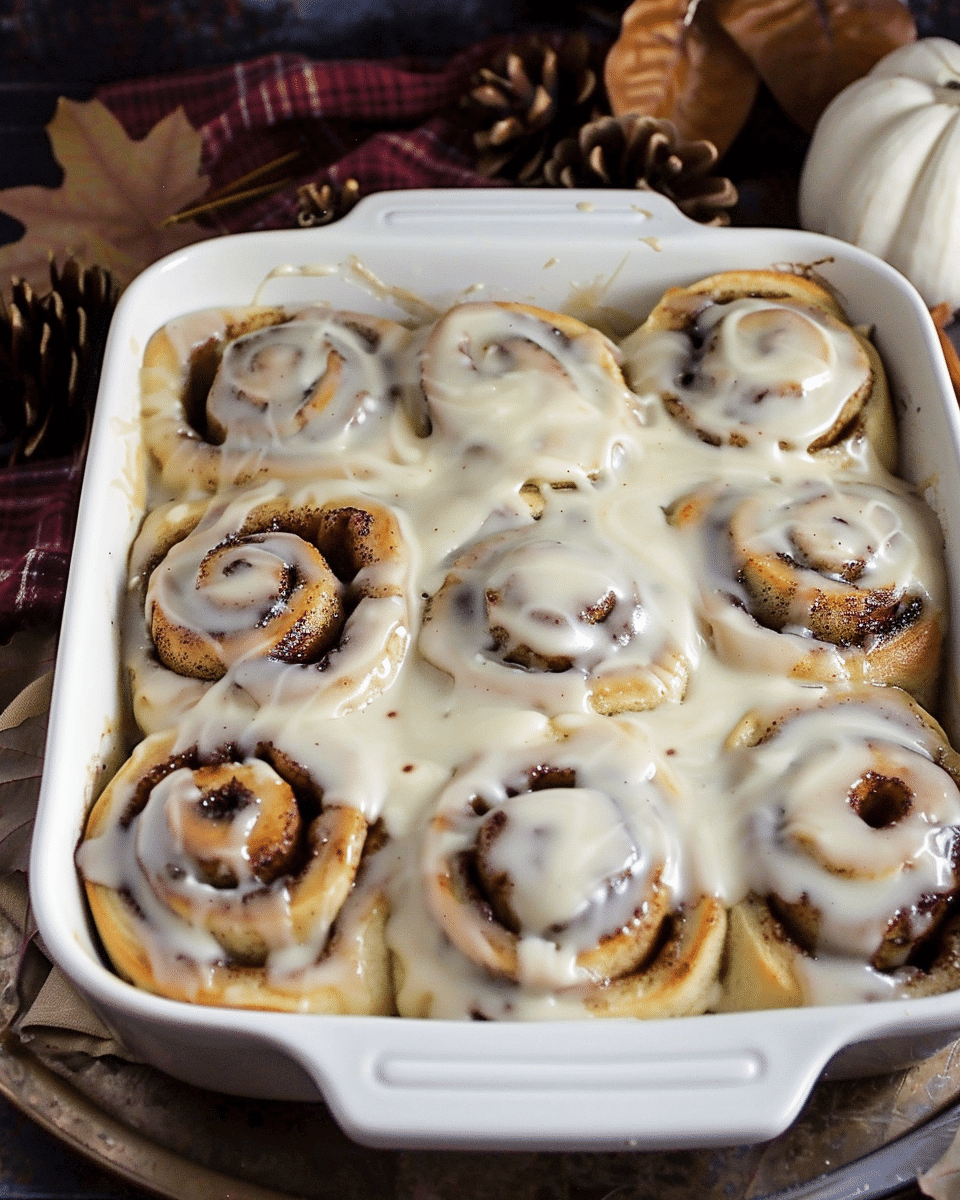 Apple Cider Cinnamon Rolls with Browned Butter Icing
