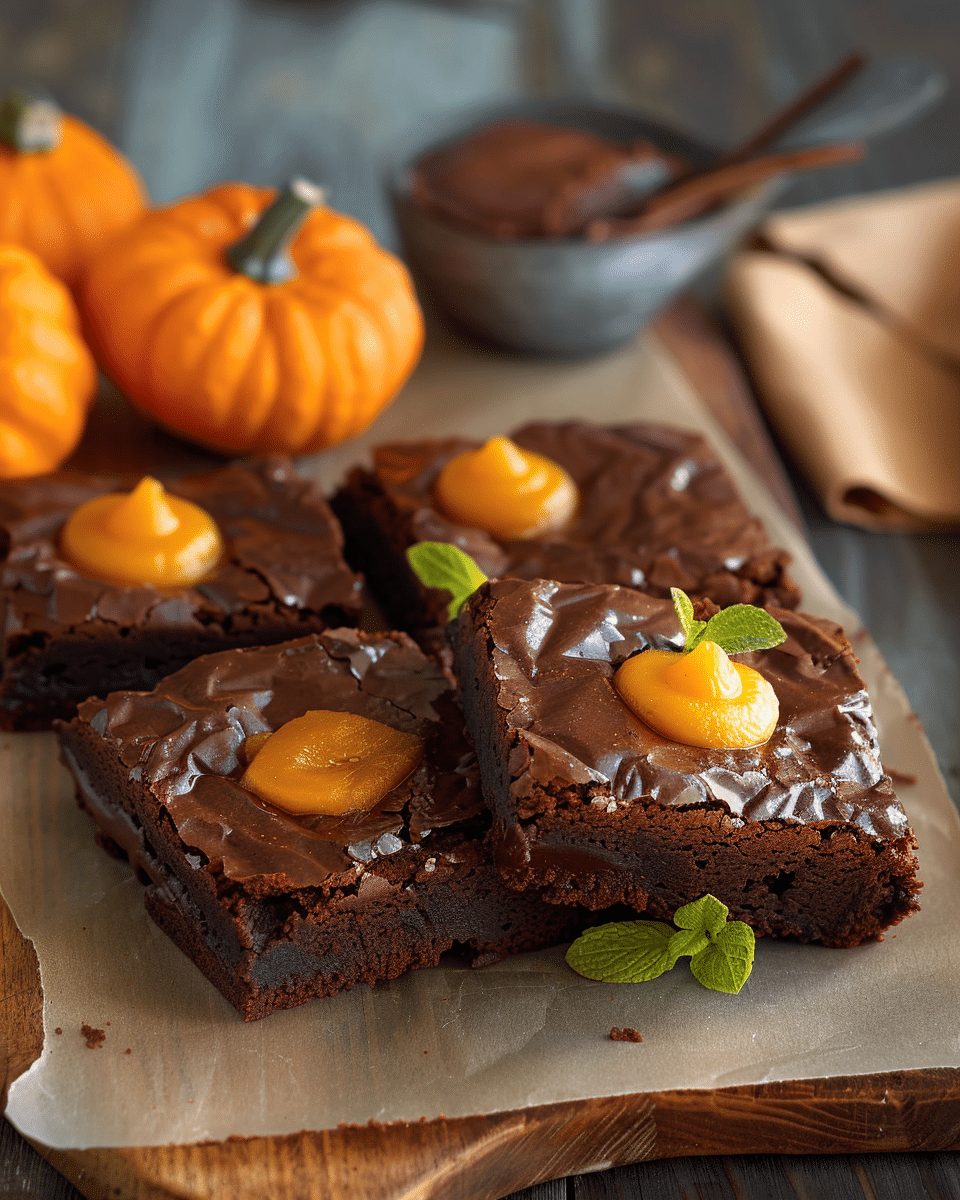 Chocolate Pumpkin Patch Brownies