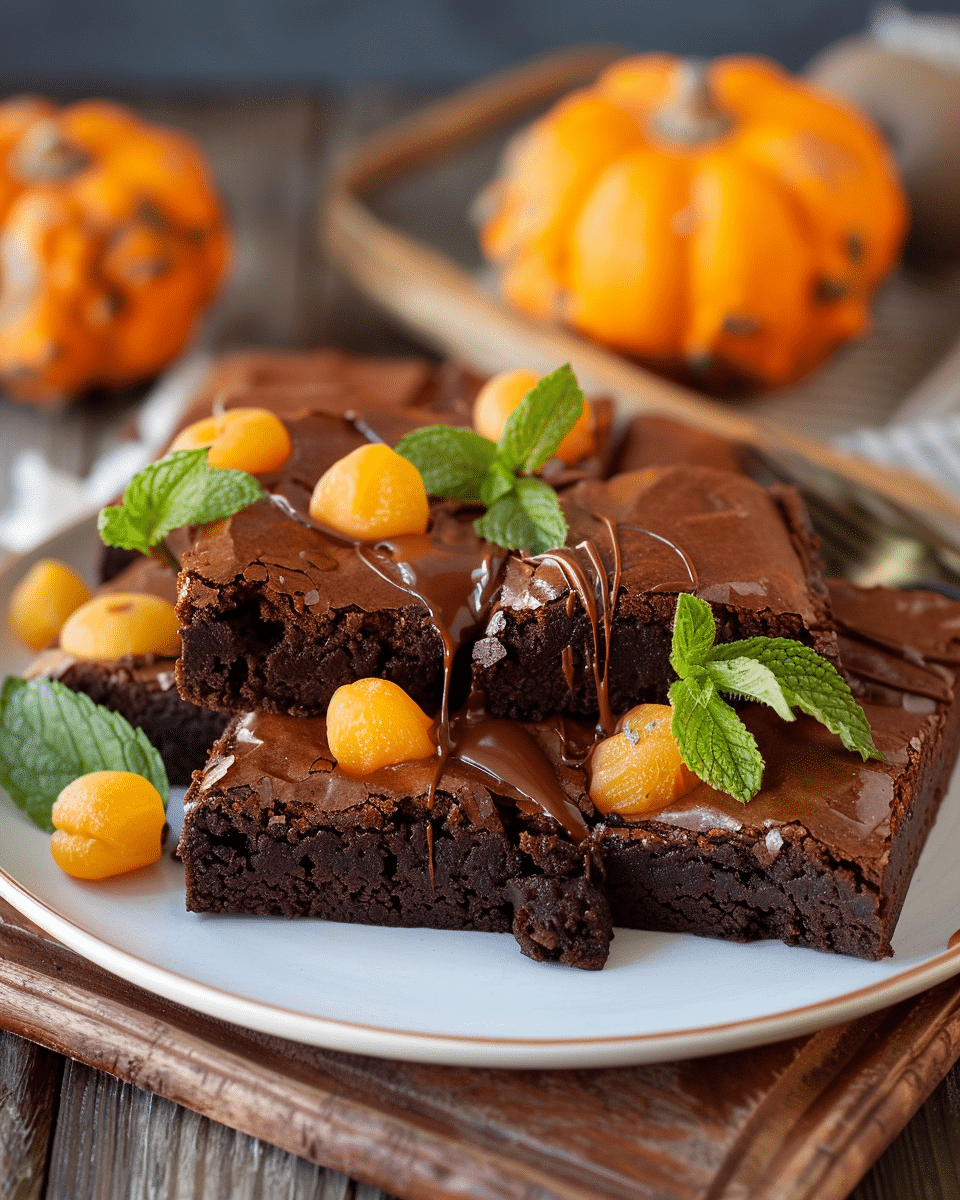 Chocolate Pumpkin Patch Brownies