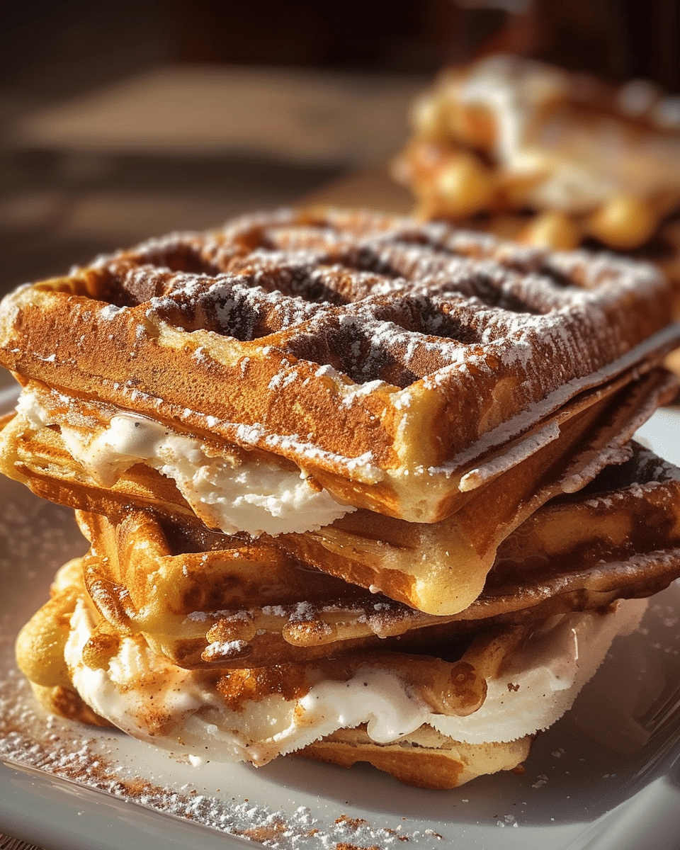 Churro Waffle Ice Cream Sandwiches