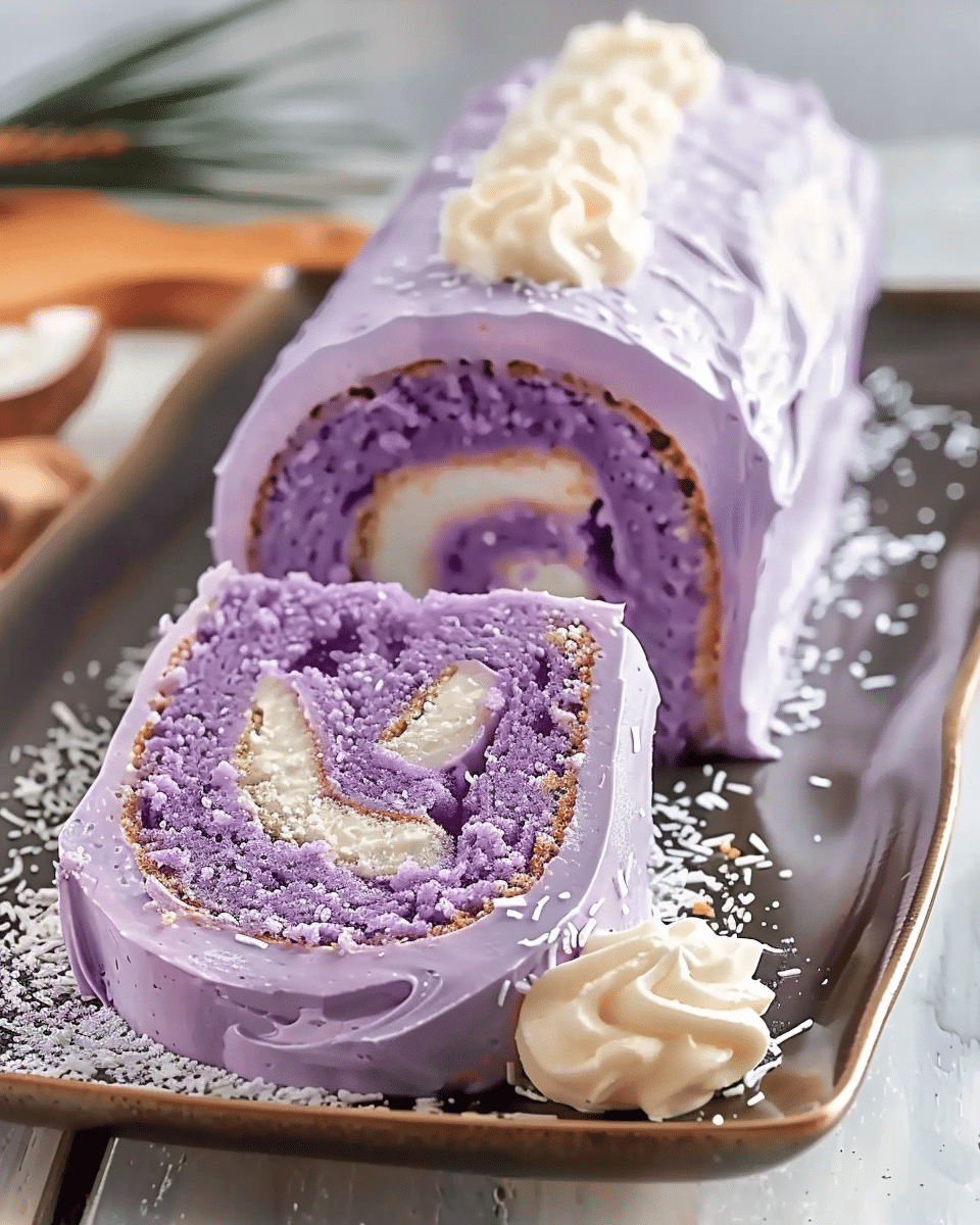 Coconut Purple Cake Roll