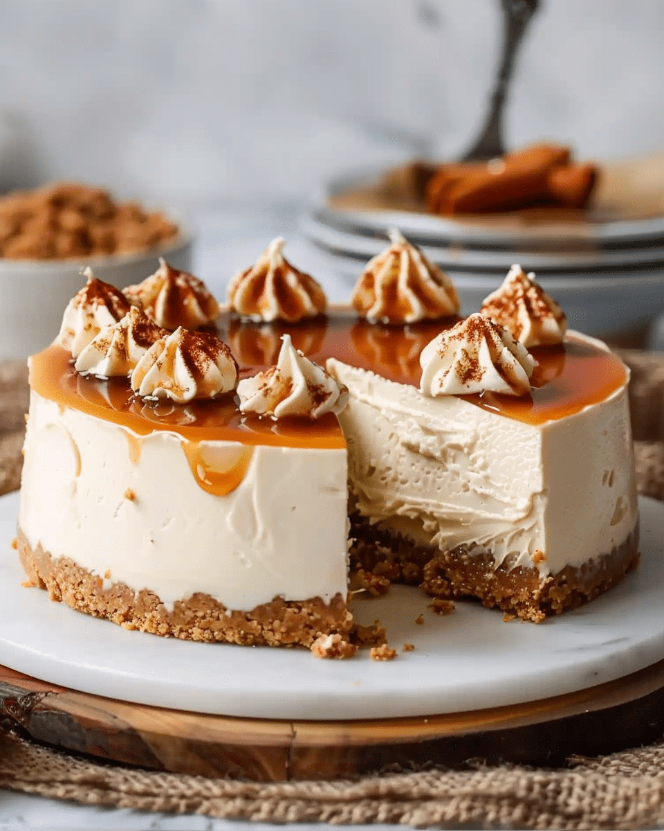 Creamy No-Bake Maple Bourbon Cheesecake