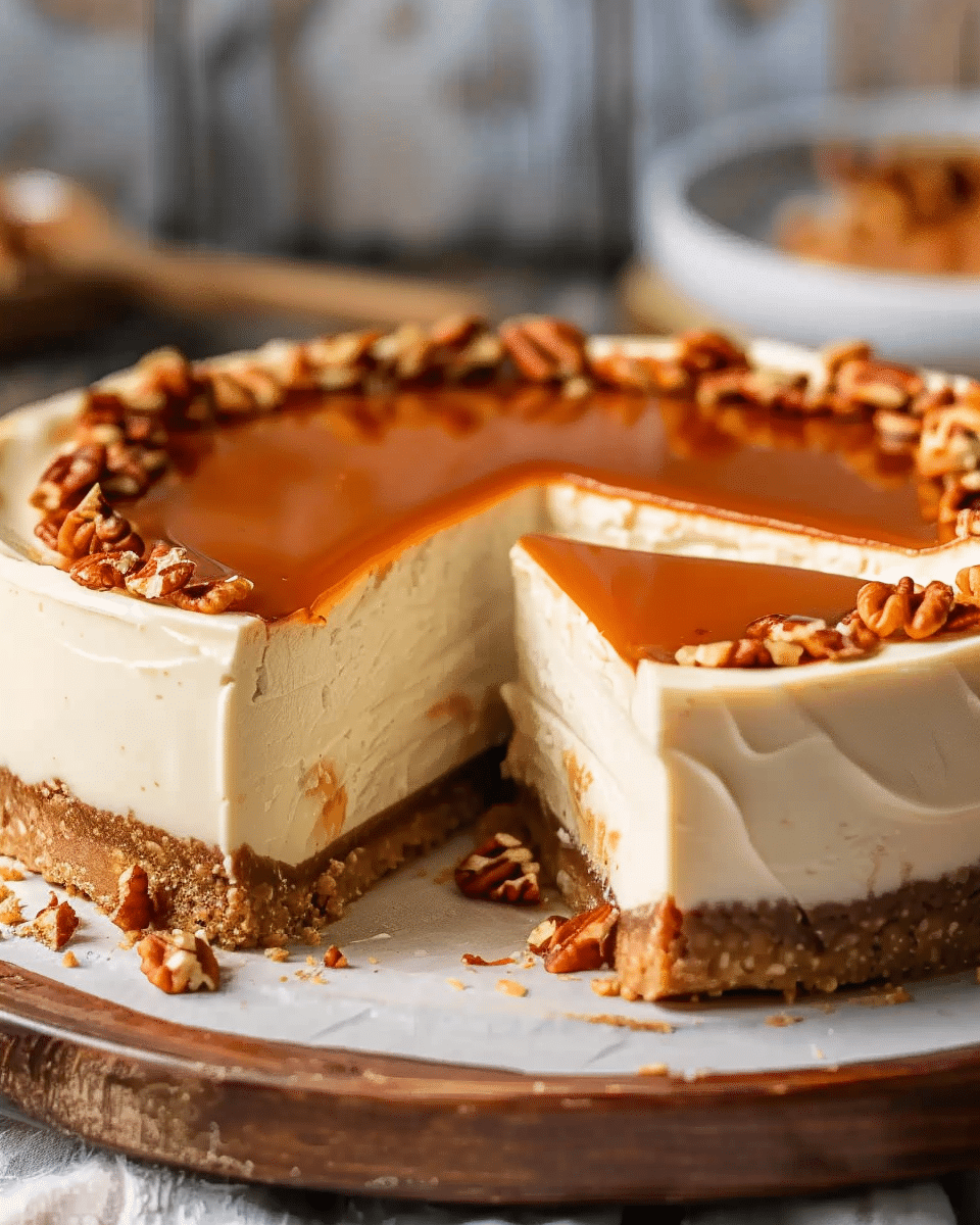 Creamy No-Bake Maple Bourbon Cheesecake