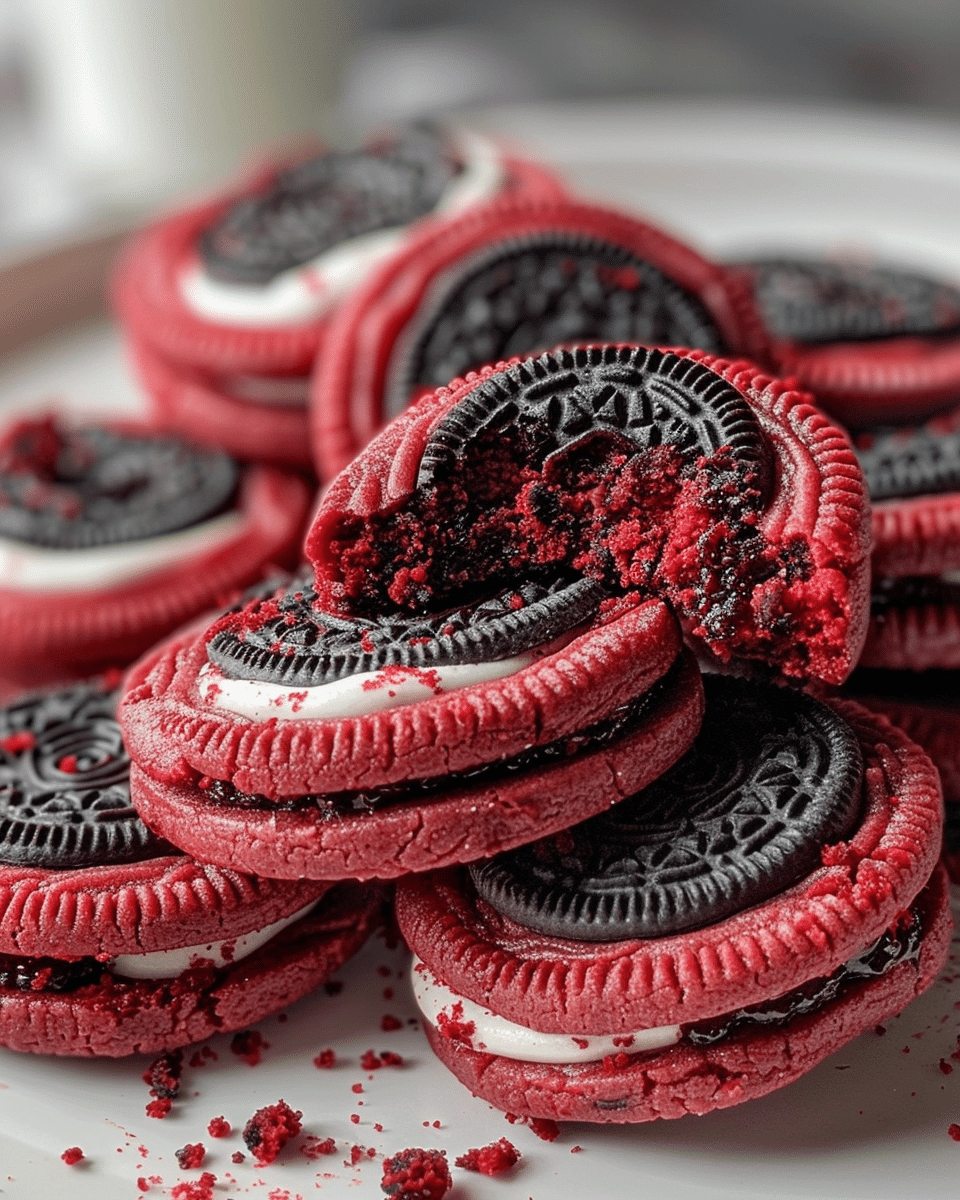 Crushed Oreo Red Velvet Cookies
