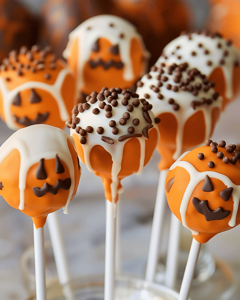 Adorable Pumpkin Cake Pops for Halloween and Fall Dessert Tables