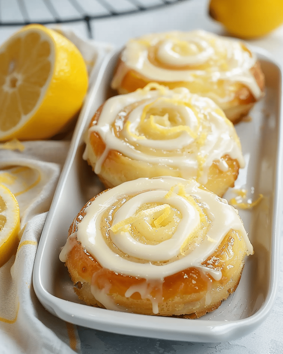 Glazed Lemon Cheesecake Rolls