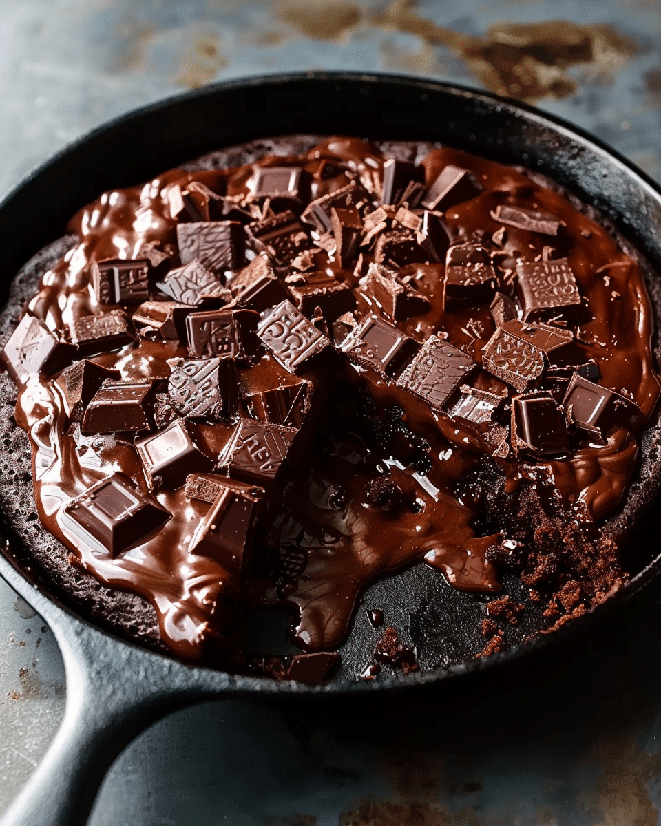 Gooey Chocolate Sheet Cake Skillet